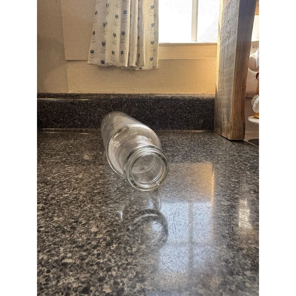 Vintage Clear Glass Rolling Pin No Cap Baking Kitchen Pastry Farmhouse 14